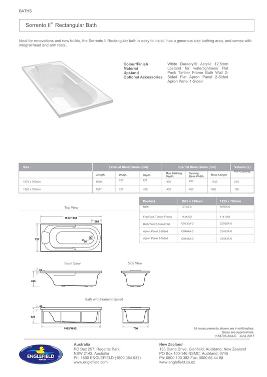 Sorrento II Rectangular Bath