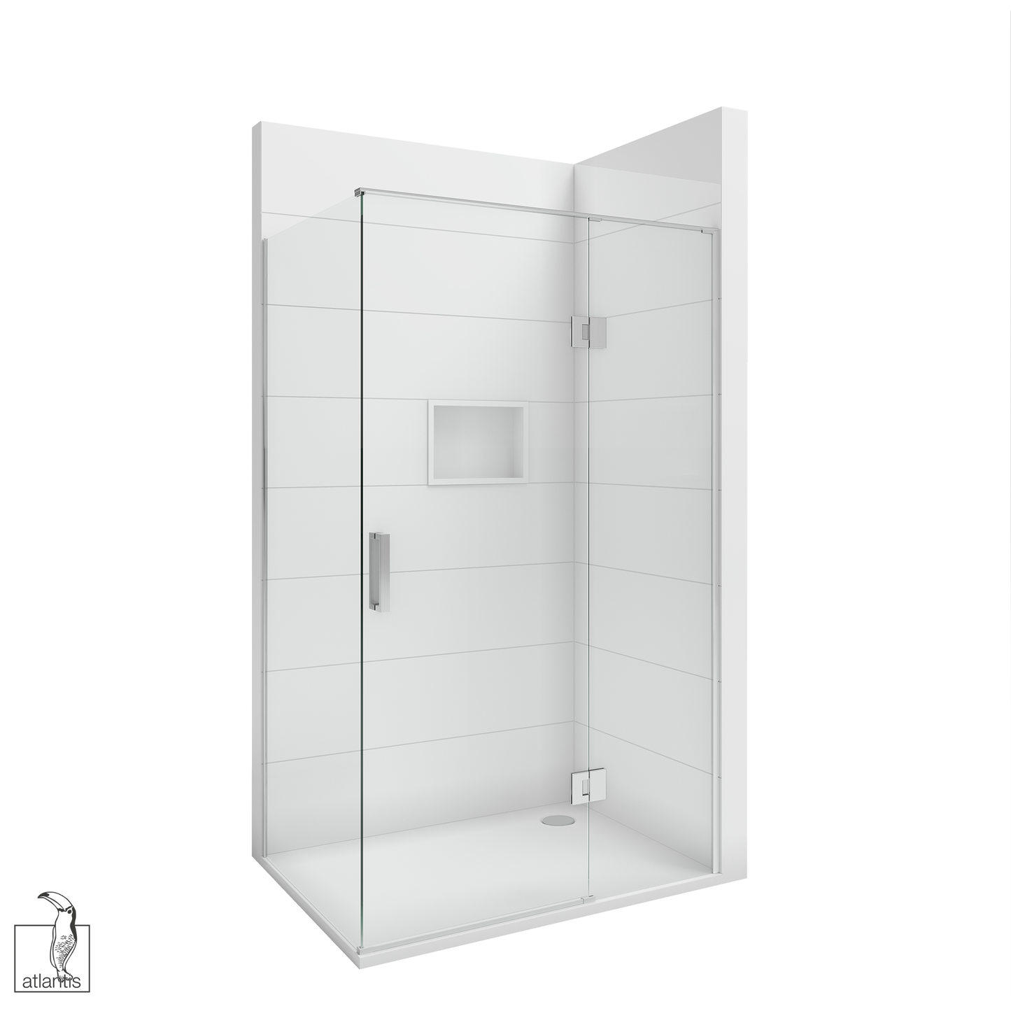 Scenic 2-Sided Hinged Shower 1200mm x 900mm Right Hand - Chrome