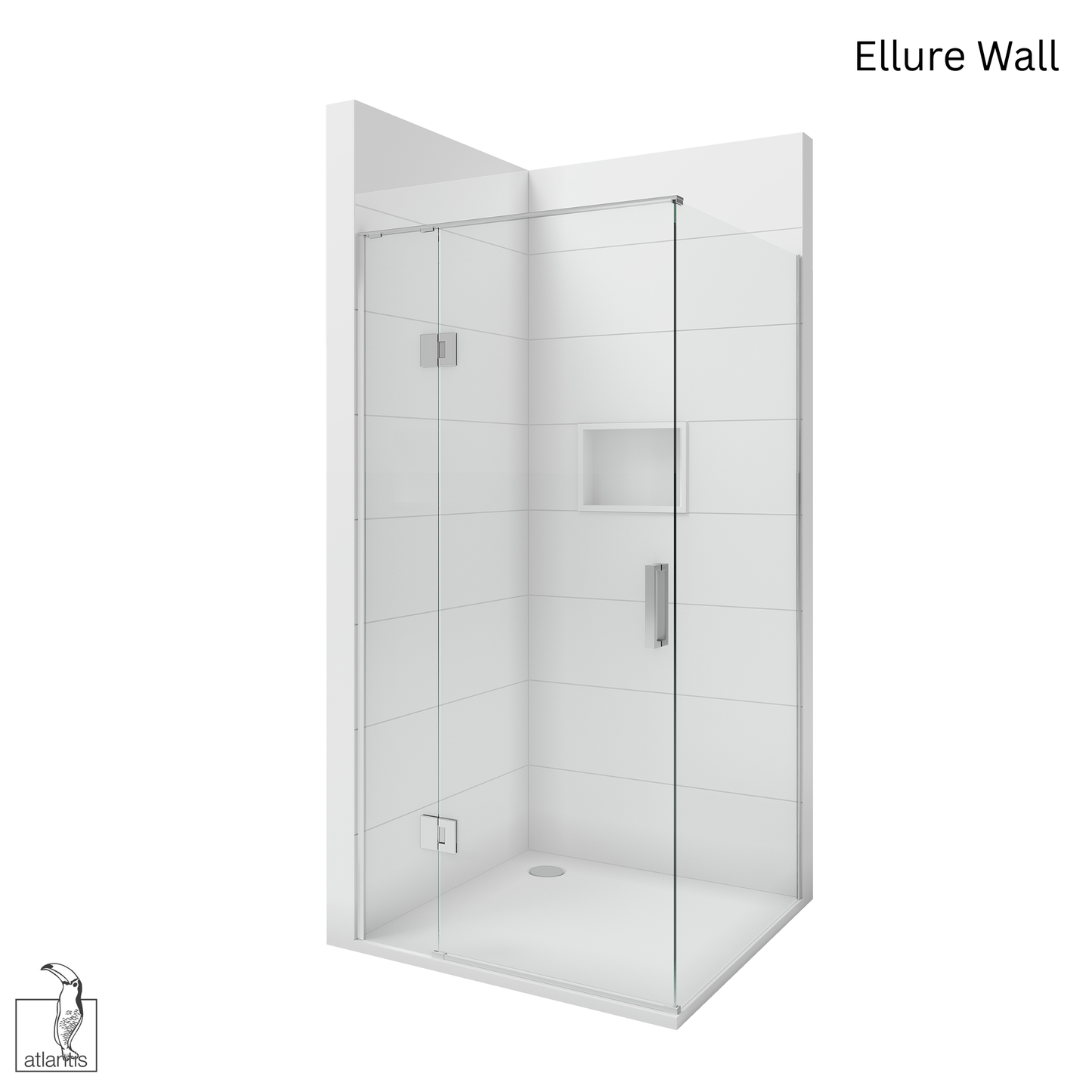 Scenic 2-Sided Hinged Shower 1000mm x 1000mm - Chrome