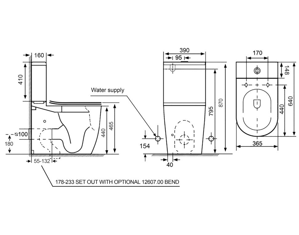 Uno Overheight CC Back to Wall Toilet Suite