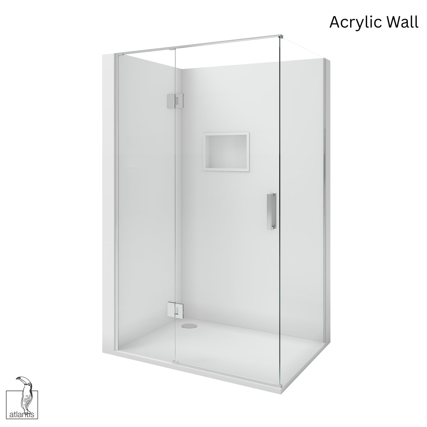 Scenic 2-Sided Hinged Shower 1200mm x 900mm Left Hand - Chrome