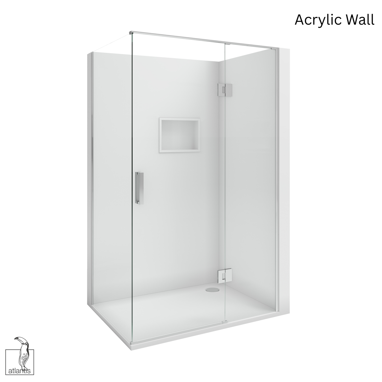 Scenic 2-Sided Hinged Shower 1200mm x 900mm Right Hand - Chrome