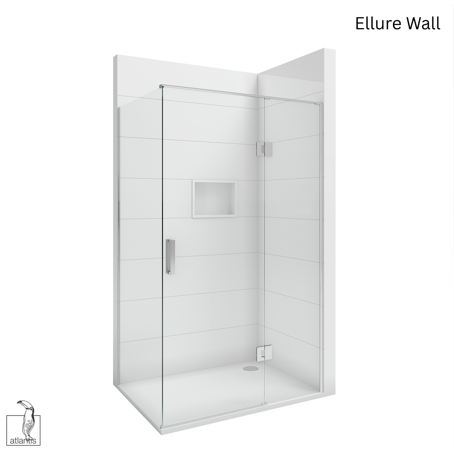 Scenic 2-Sided Hinged Shower 1200mm x 900mm Right Hand - Chrome