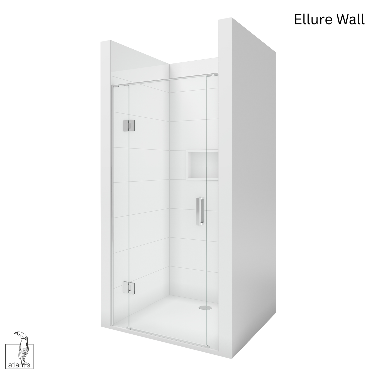 Scenic 3-Sided Hinged Shower 900mm x 900mm - Chrome