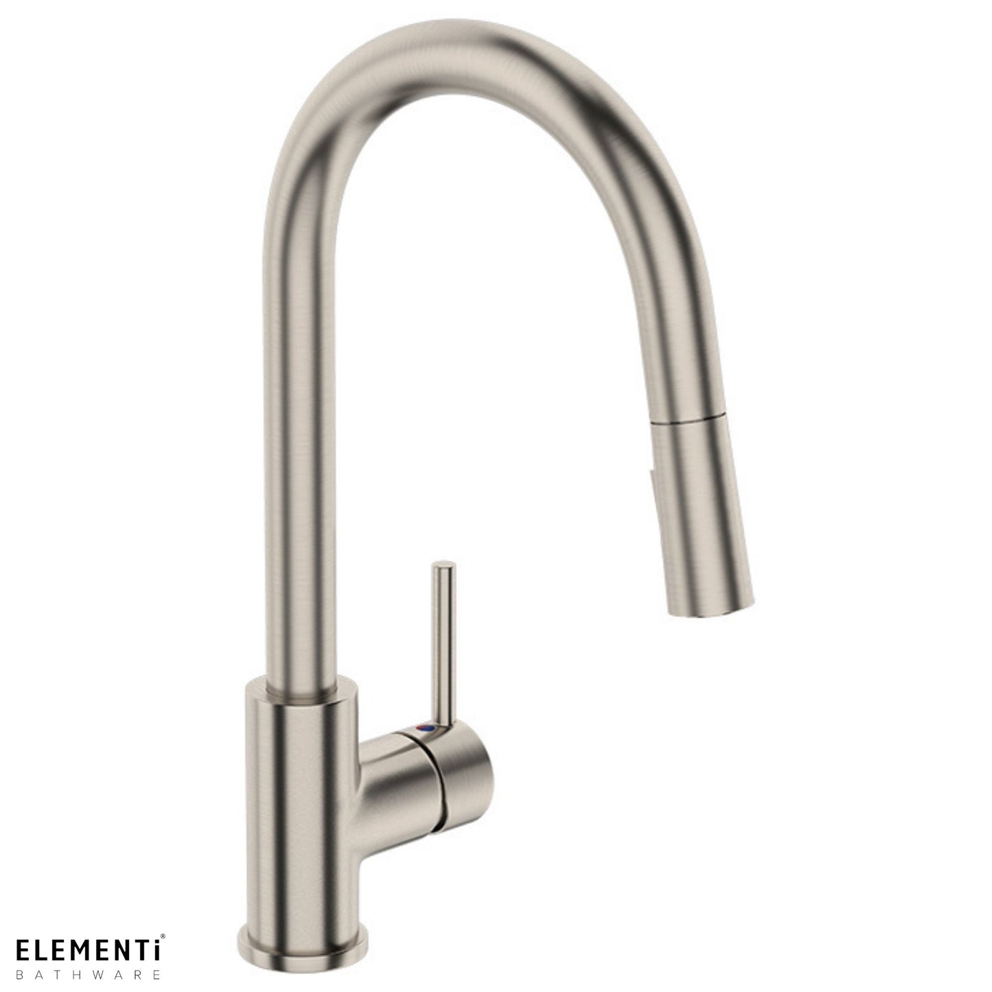 Uno Gooseneck Kitchen Mixer with Pull Out Spray - Brushed Nickel