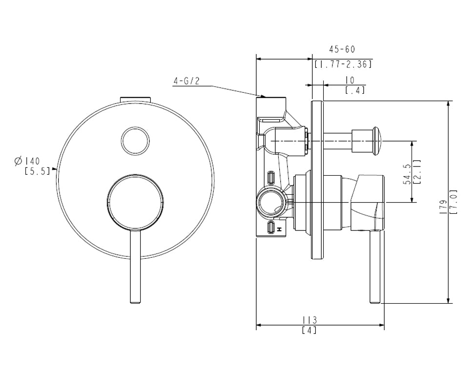 Uno Diverter Mixer - Chrome