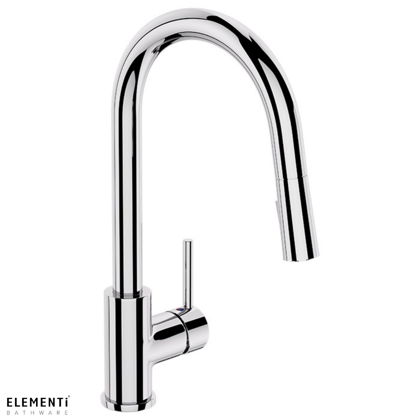 Uno Gooseneck Kitchen Mixer with Pull Out Spray - Chrome