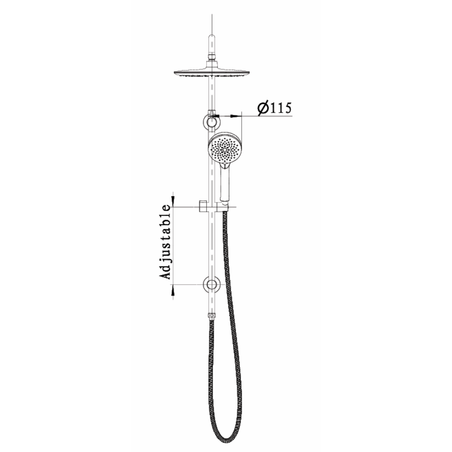 Upland Twin Rail Shower - 5 Colour Options