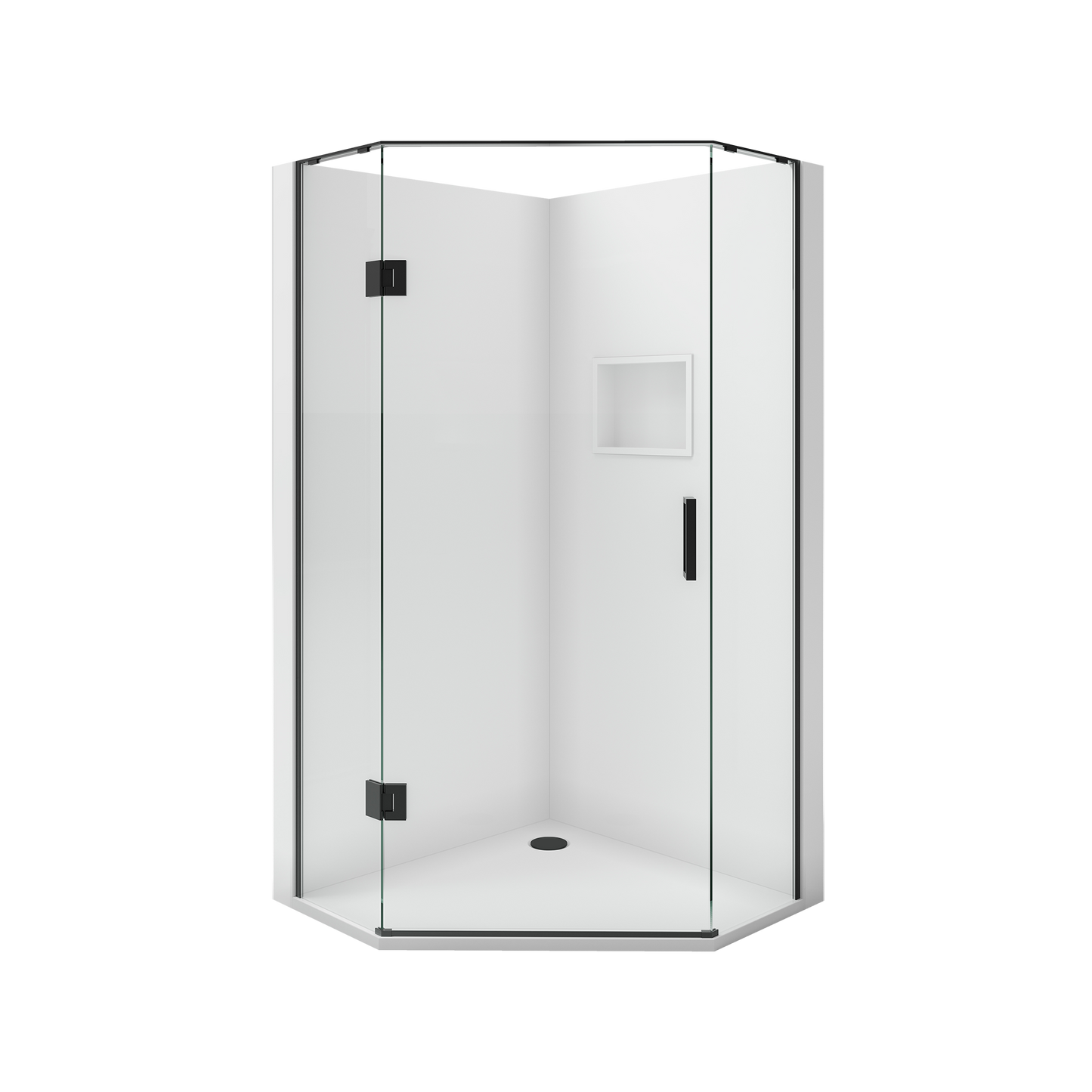 Scenic Angled Hinged Shower 1000mm x 1000mm - Chrome