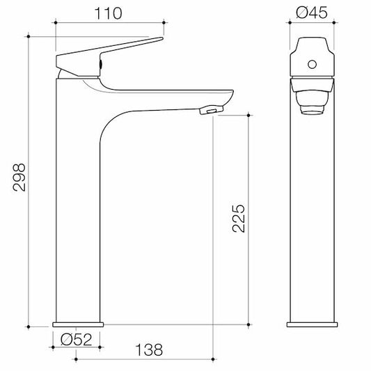 Basis R4 Tower Basin Mixer - Chrome