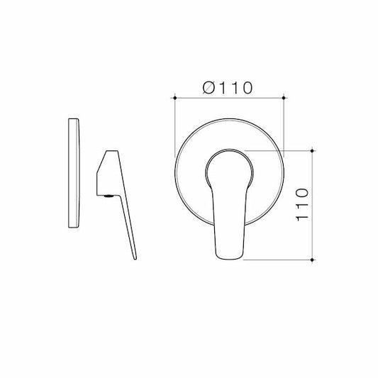 Basis R4 Bath/Shower Mixer Trim Kit - Black