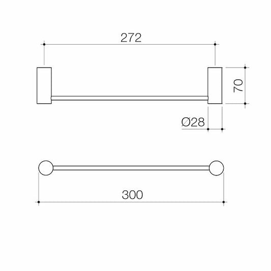 Basis Hand Towel Rail - Black