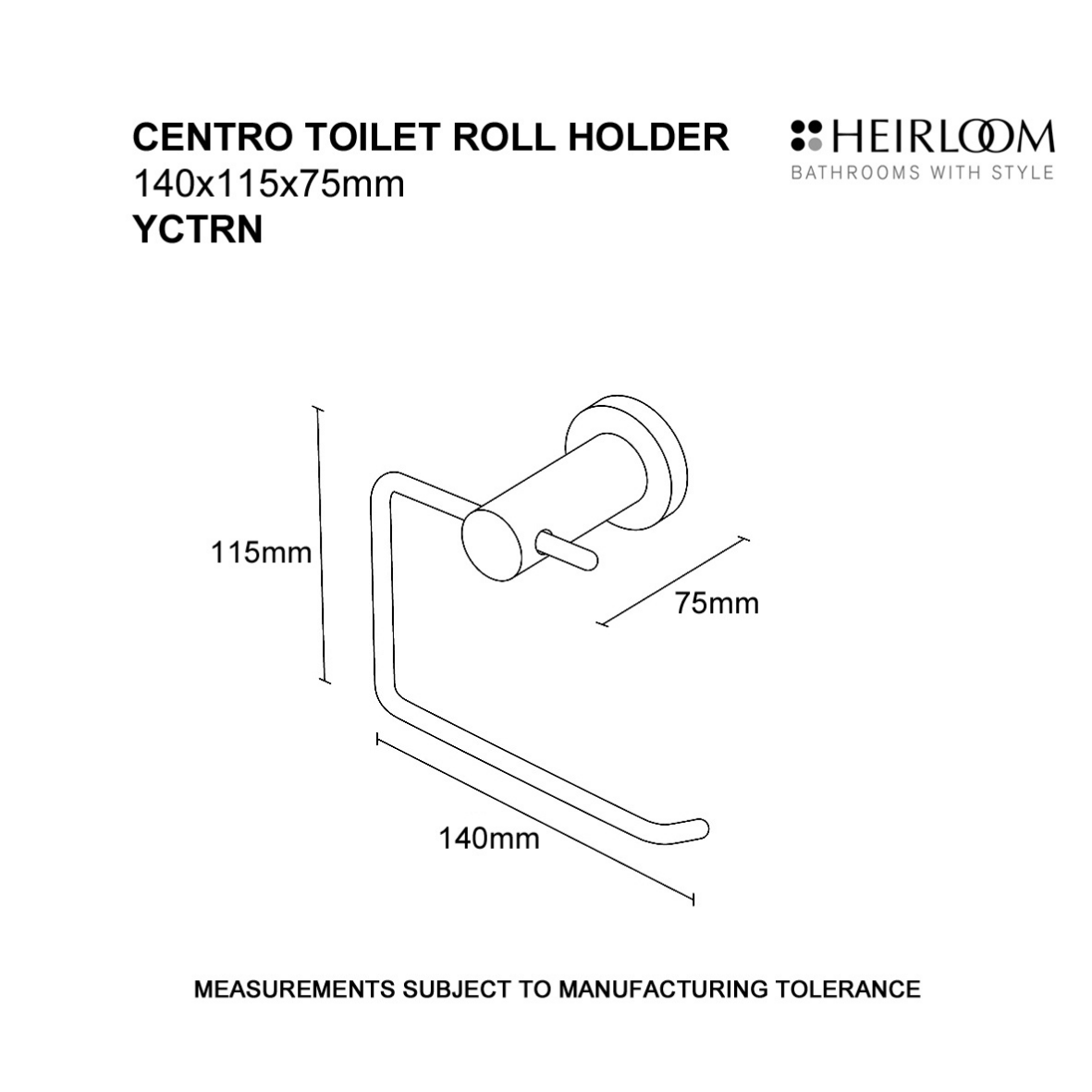 Centro Toilet Roll Holder - Chrome