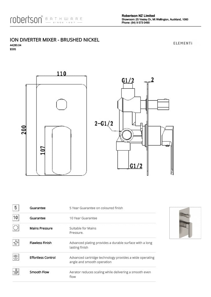Ion Diverter Mixer - Brushed Nickel