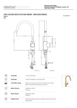 Load image into Gallery viewer, ELEMENTI UNO GOOSE NECK MIXER - BRUSHED BRASS
