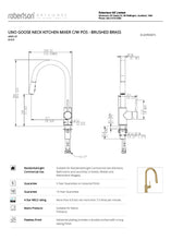 Load image into Gallery viewer, ELEMENTI UNO GOOSE NECK MIXER C/W POS - BRUSHED BRASS
