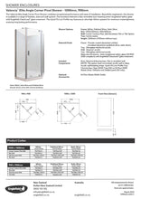 Load image into Gallery viewer, ENGLEFIELD VALENCIA ELITE ANGLE CORNER SHOWER 1000MMx1000MM - 3 COLOURS
