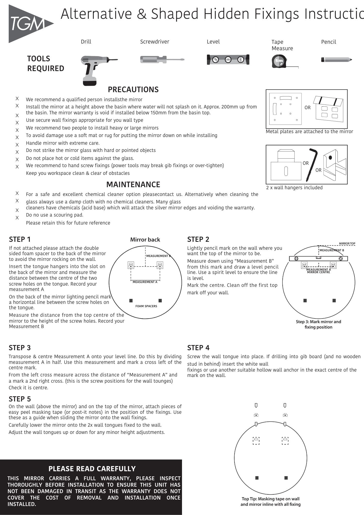 Polish Edge Round Mirror with Hidden Fittings - Precision