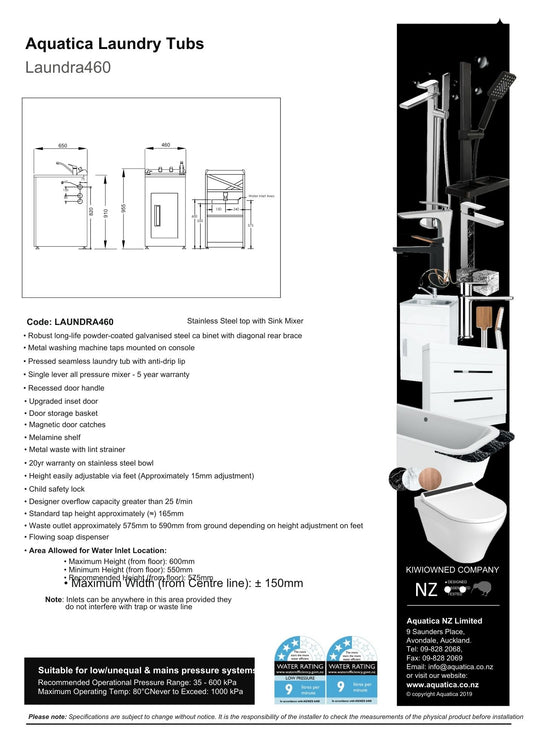 Laundry Tub Door Model 460mm
