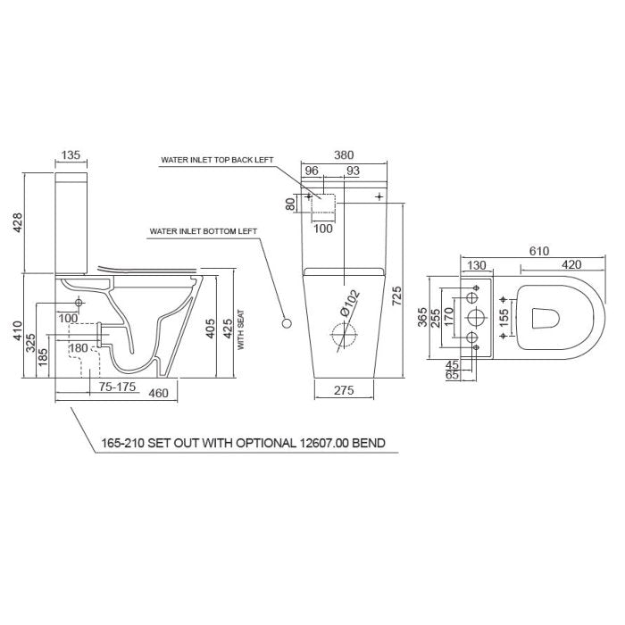 LSPEC CC Back to Wall Toilet Suite - Gloss White