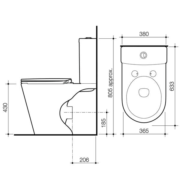 Origin Back to Wall Rimless Toilet Suite