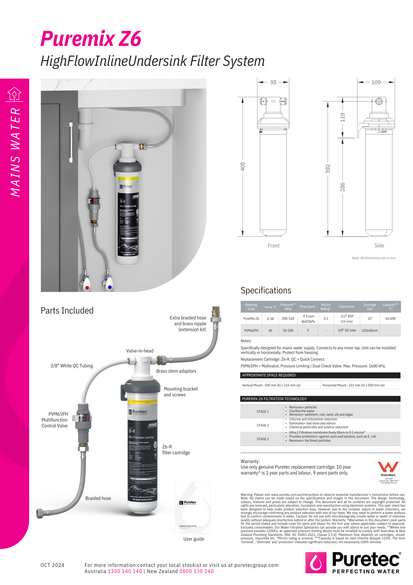 PureMix Z6 Inline Water Filter