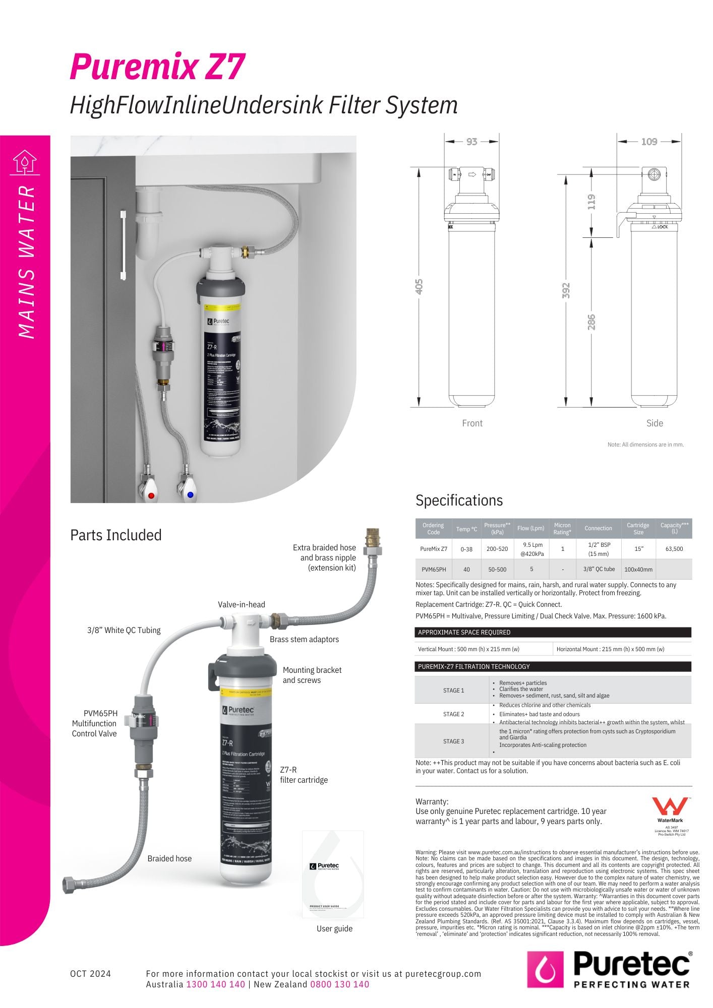 PureMix Z7 Inline Water Filter