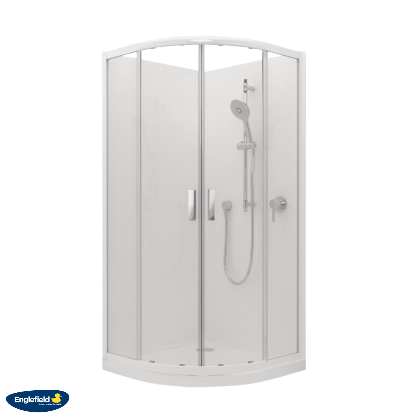 Valencia Elite Round Sliding Shower 900mm x 900mm - White