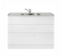 Load image into Gallery viewer, AQUATICA STUDIO LAUNDRY TUB 1200MM, DRAWER MODEL WITH STAINLESS STEEL TOP
