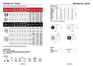 MANROSE AXIAL WALL OR CEILING FAN, ROUND FASCIA, LOW PROFILE WITH TIMER - 2 SIZES AVAILABLE