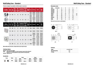 MANROSE AXIAL WALL OR CEILING FAN WITH TIMER - 3 SIZES AVAILABLE