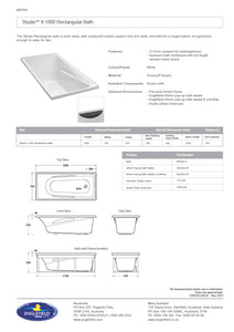 ENGLEFIELD STUDIO II RECTANGULAR BATH - 1800MMx760MM