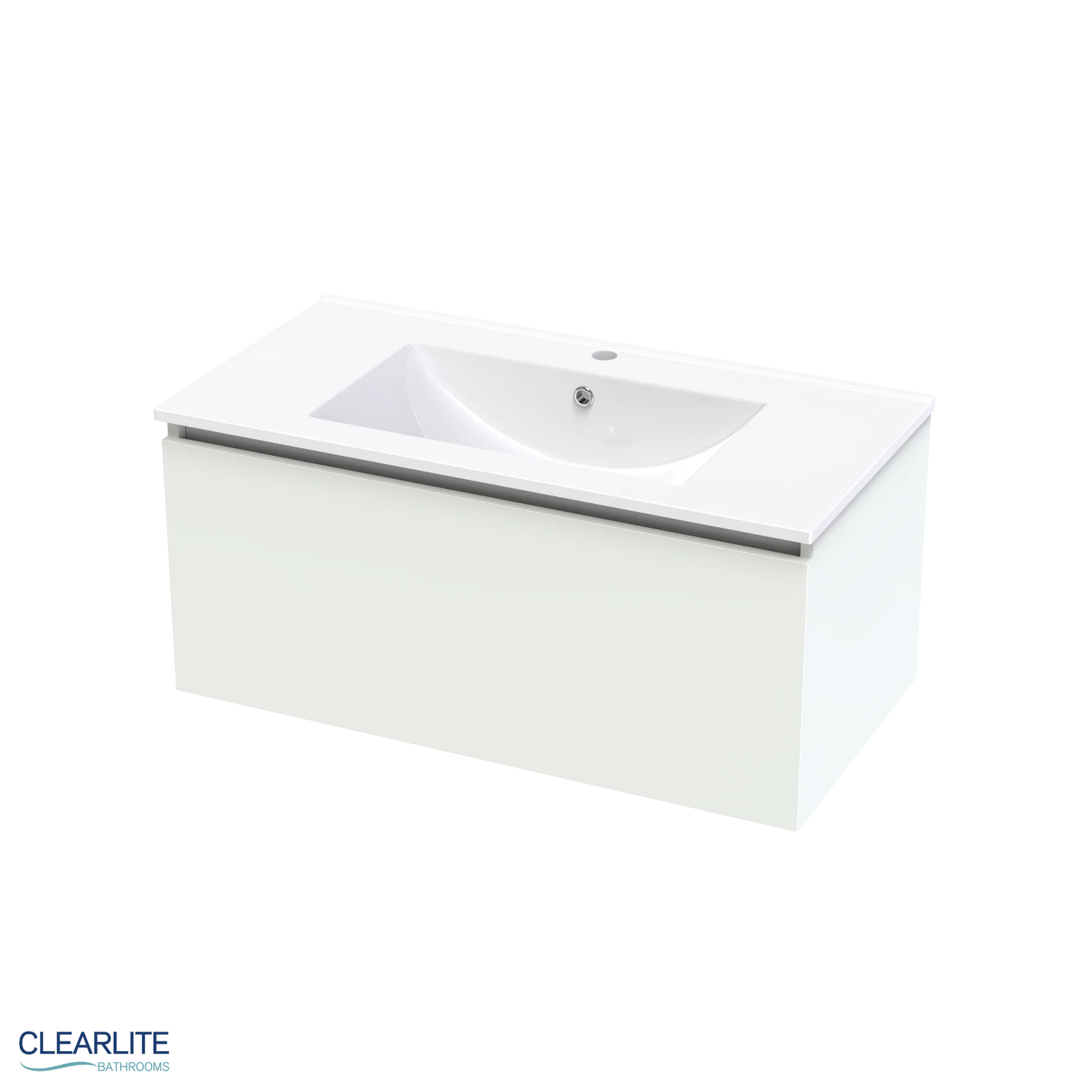 Pacific Rise Single Drawer Wall Hung Vanity - 4 Size & 3 Colour Options