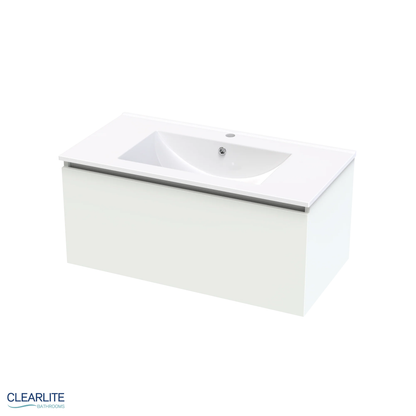 Pacific Rise Single Drawer Wall Hung Vanity - 4 Size & 3 Colour Options
