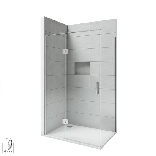 Scenic 2-Sided Hinged Tiled Shower 1200mm x 900mm Left Hand - Chrome