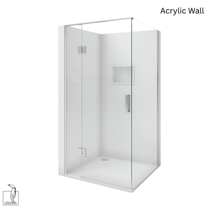 Scenic 2-Sided Hinged Shower 1000mm x 1000mm - Chrome