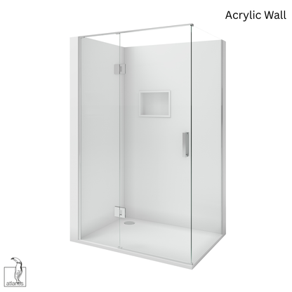 Scenic 2-Sided Hinged Shower 1200mm x 900mm Left Hand - Chrome
