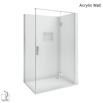 Scenic 2-Sided Hinged Shower 1200mm x 900mm Right Hand - Chrome