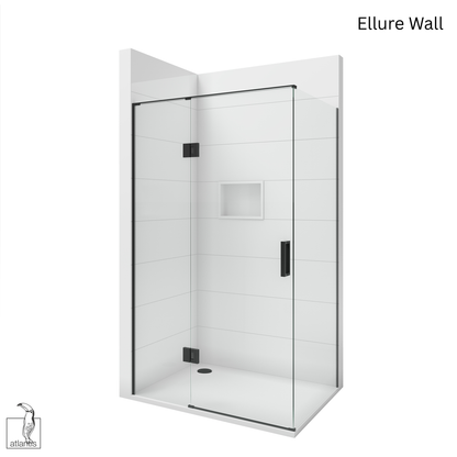 Scenic 2-Sided Hinged Shower 1200mm x 900mm Left Hand - Matte Black