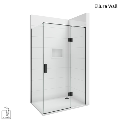 Scenic 2-Sided Hinged Shower 1200mm x 900mm Right Hand - Matte Black
