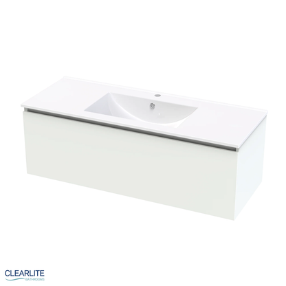 Pacific Rise Single Drawer Wall Hung Vanity - 4 Size & 3 Colour Options