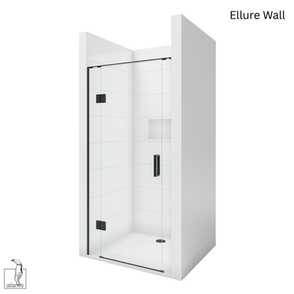 Scenic 3-Sided Hinged Shower 900mm x 900mm - Matte Black