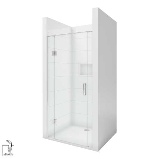 Scenic 3-Sided Hinged Shower 1000mm x 1000mm - Chrome