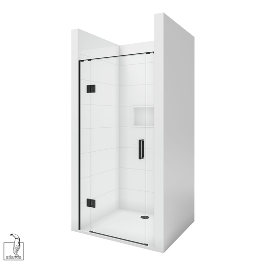 Scenic 3-Sided Hinged Shower 1000mm x 1000mm - Matte Black