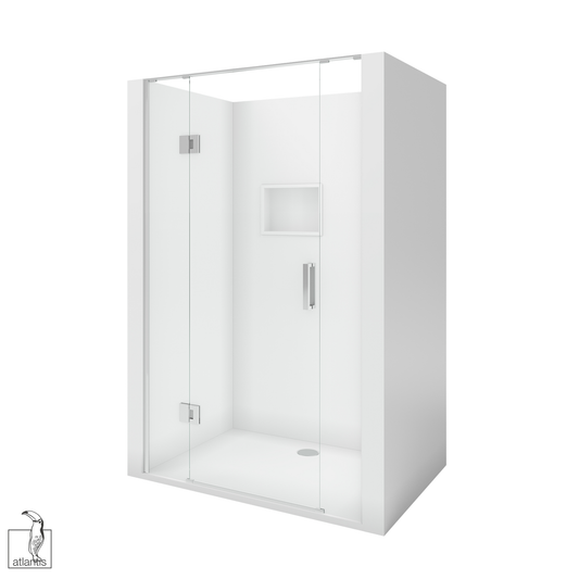 Scenic 3-Sided Hinged Shower 1200mm x 900mm - Chrome