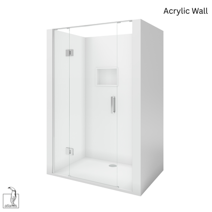 Scenic 3-Sided Hinged Shower 1200mm x 900mm - Chrome