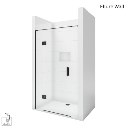 Scenic 3-Sided Hinged Shower 1200mm x 900mm - Matte Black