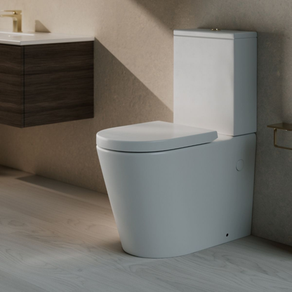 Evo Rimless Back To Wall Toilet Suite Thick Seat