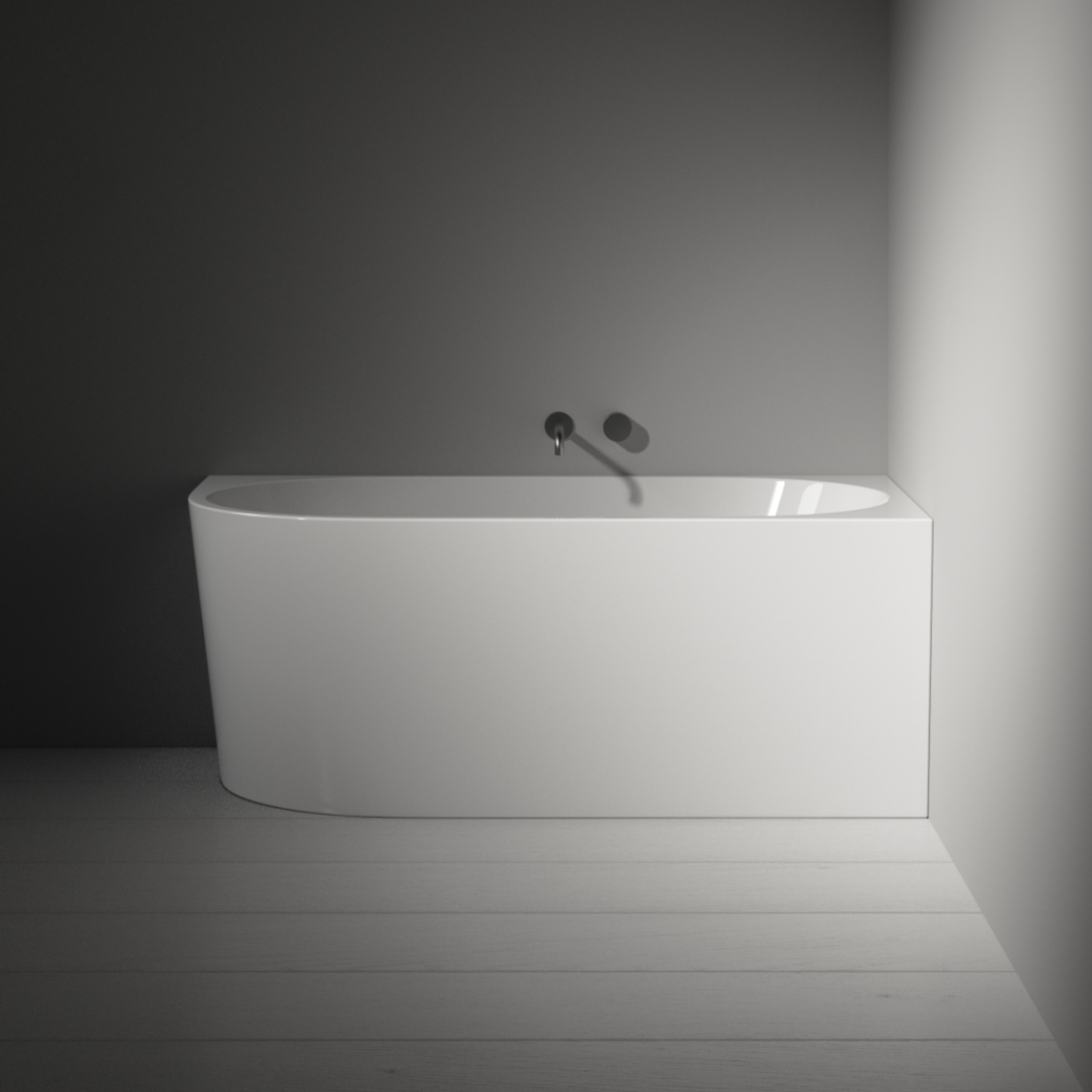 Tondo Back To Wall Bath (Right Corner) - 3 Size Options