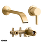 Components Wall Mount Ribbon Basin Spout & Single Handle Lever - 3 Colour Options